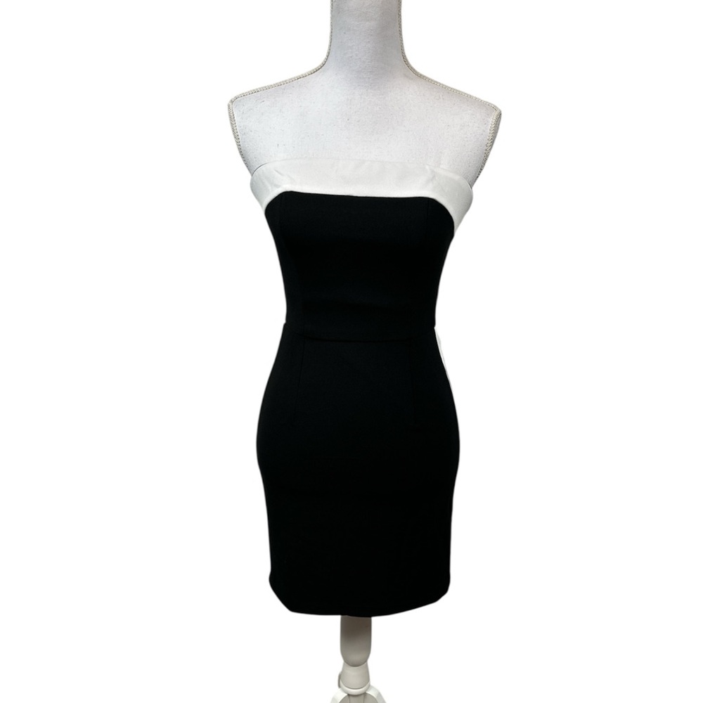 Lulus Flirtatious Style Black Color Block Strapless Mini Dress Size Small NWOT - Picture 9 of 13